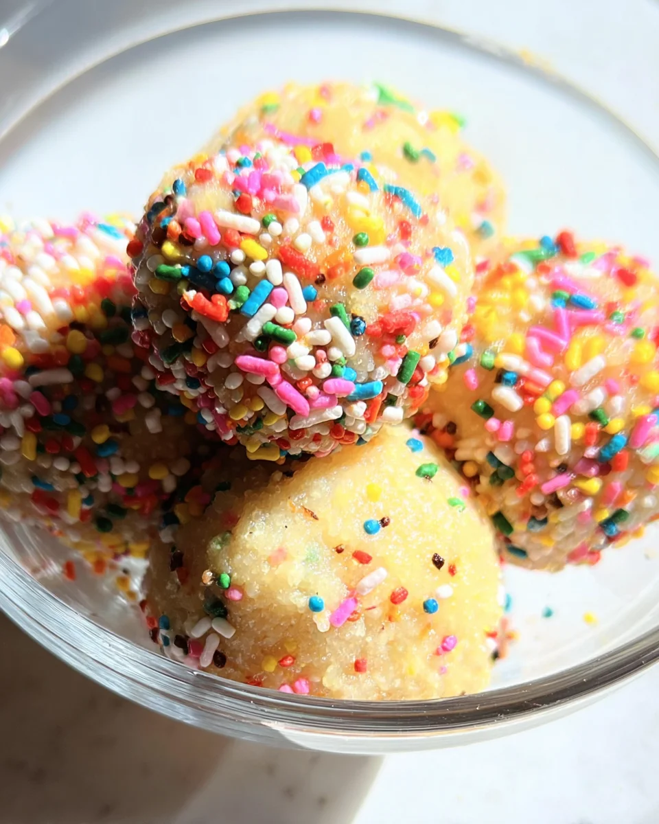 Applesauce Birthday Cake Protein Balls