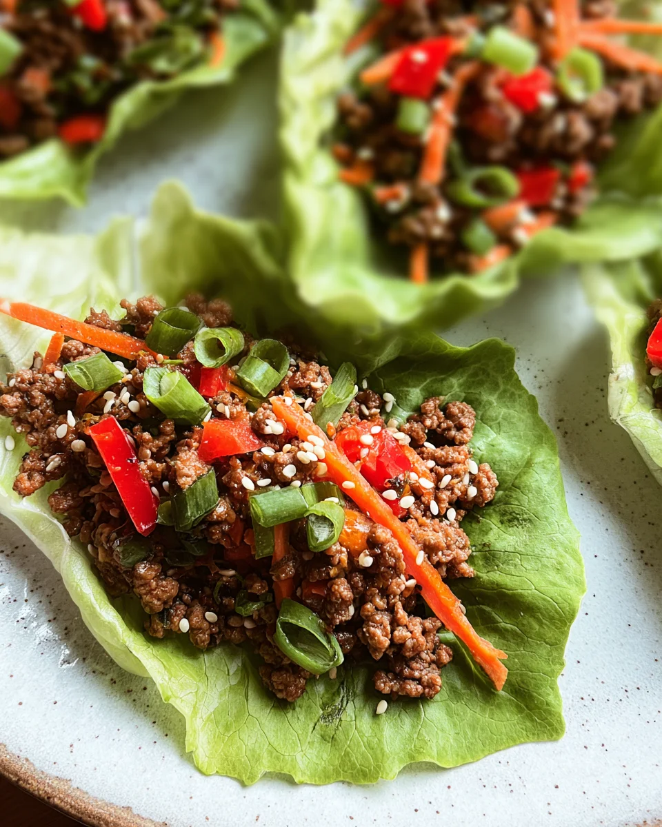 Asian Style Ground Beef Lettuce Wraps