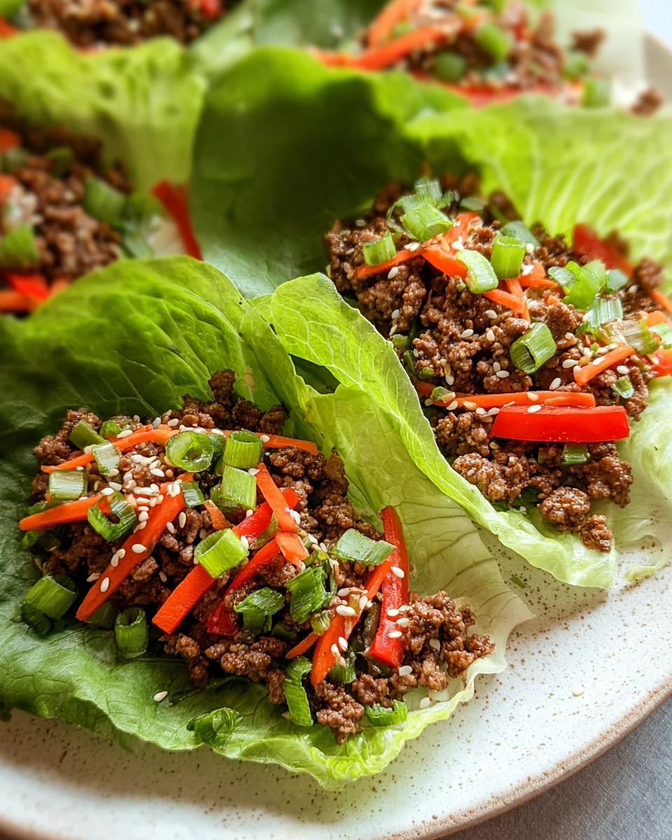 Asian Style Ground Beef Lettuce Wraps 29 Asian