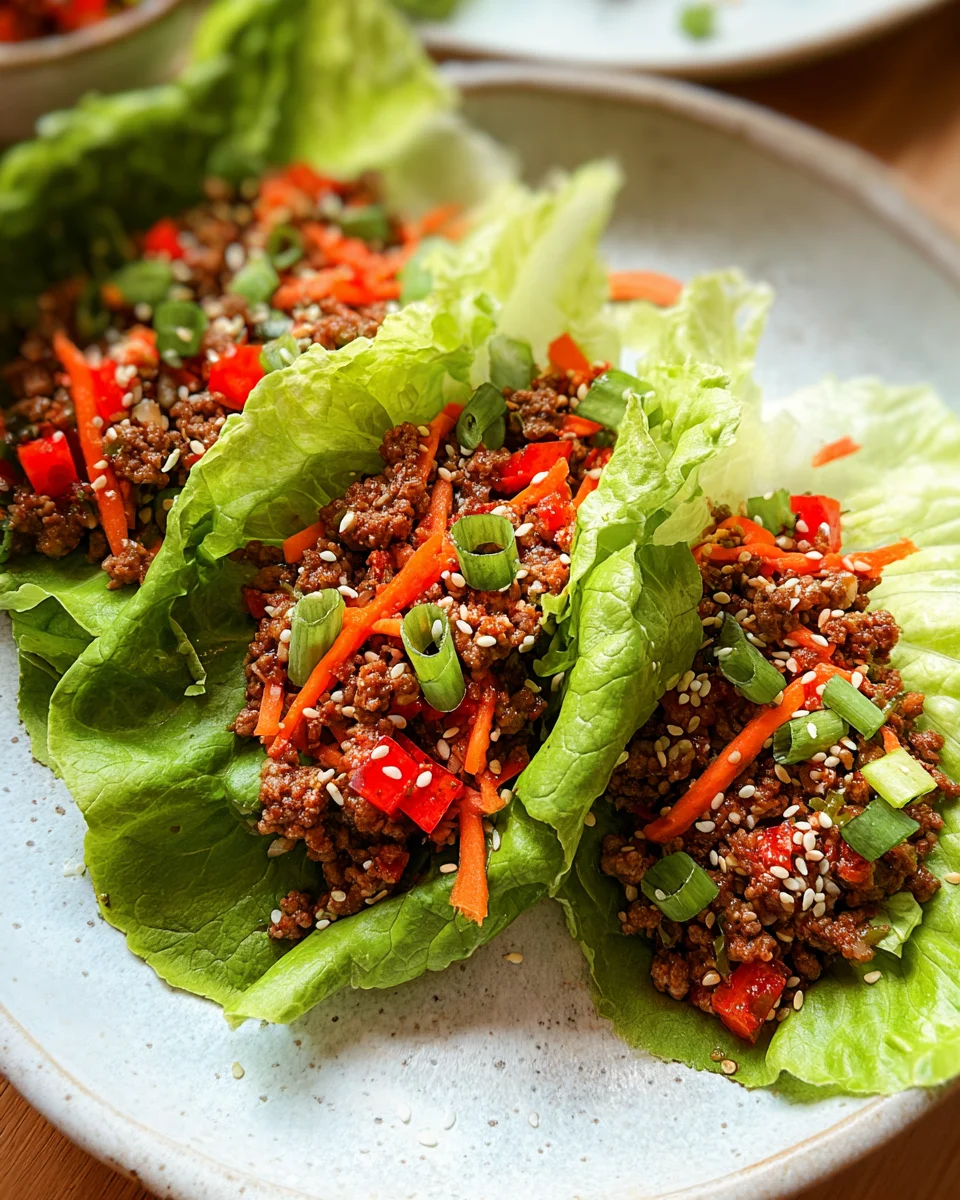 Asian Style Ground Beef Lettuce Wraps 30 Asian