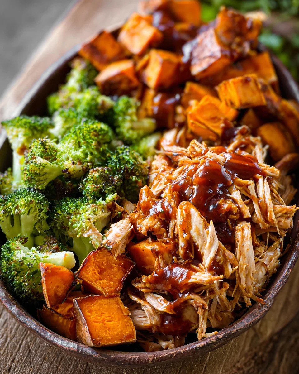 BBQ Chicken & Roasted Sweet Potato Bowls