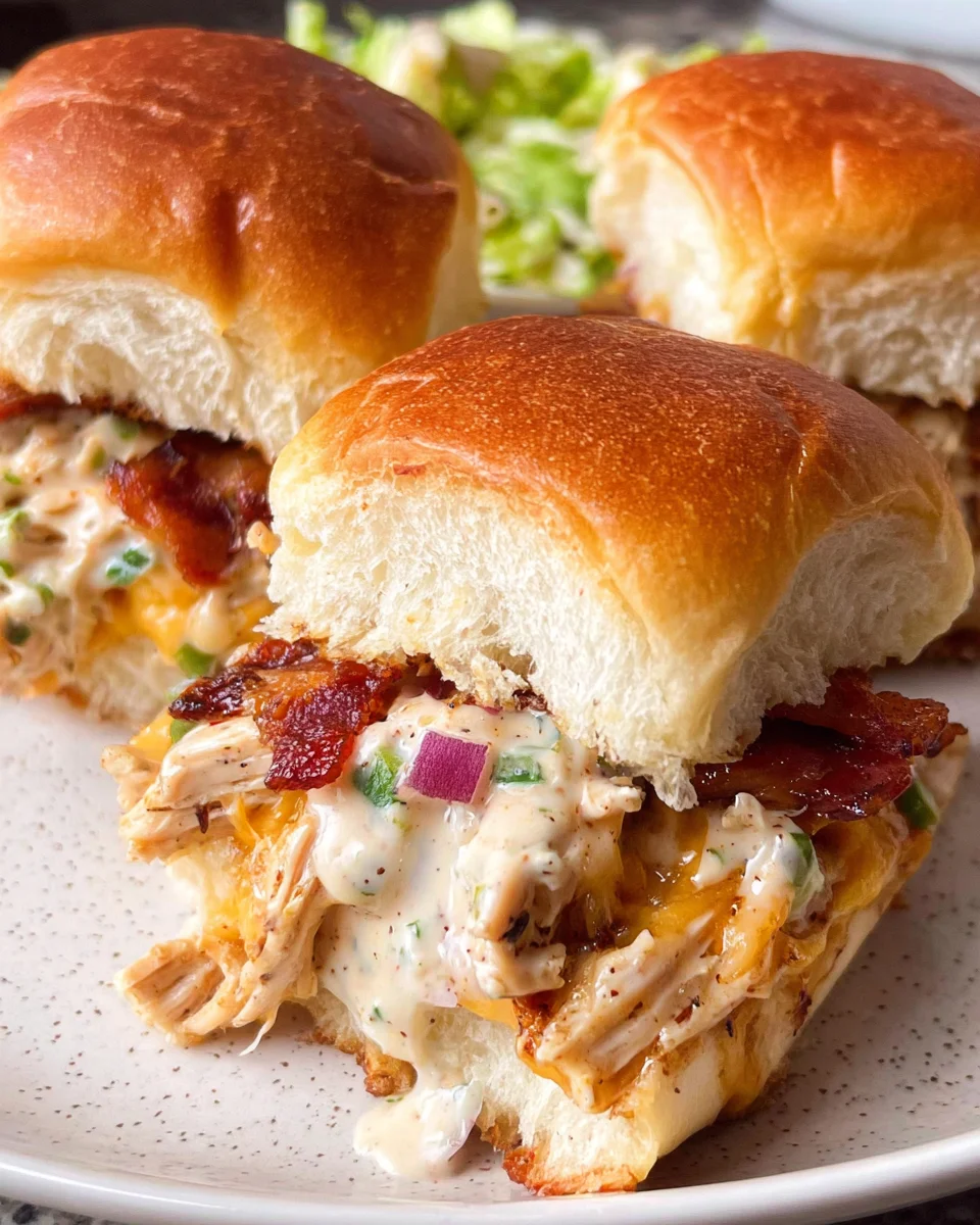 Bacon Ranch BBQ Chicken Sliders 20 Bacon