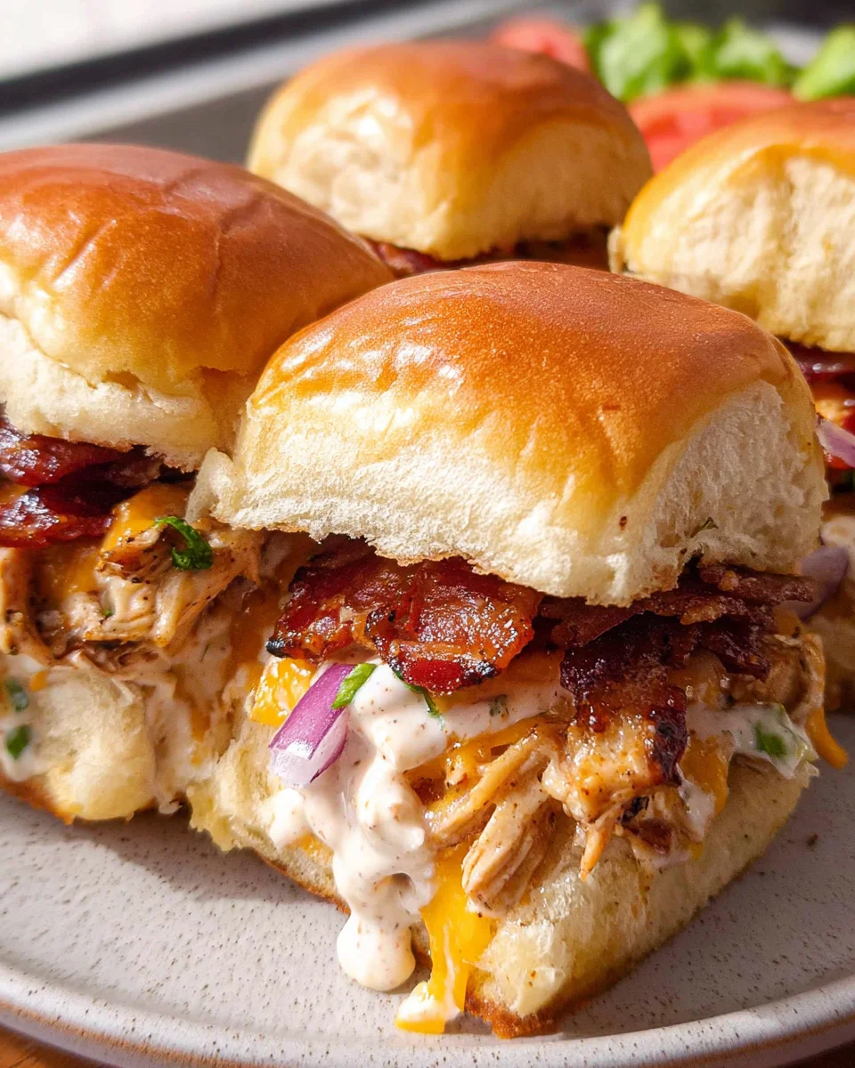 Bacon Ranch BBQ Chicken Sliders 21 Bacon