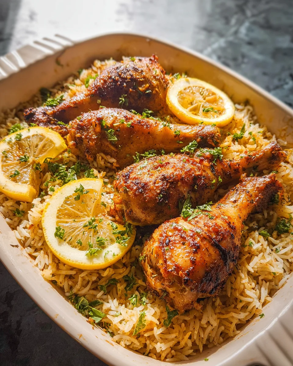 Baked Chicken Legs and Rice