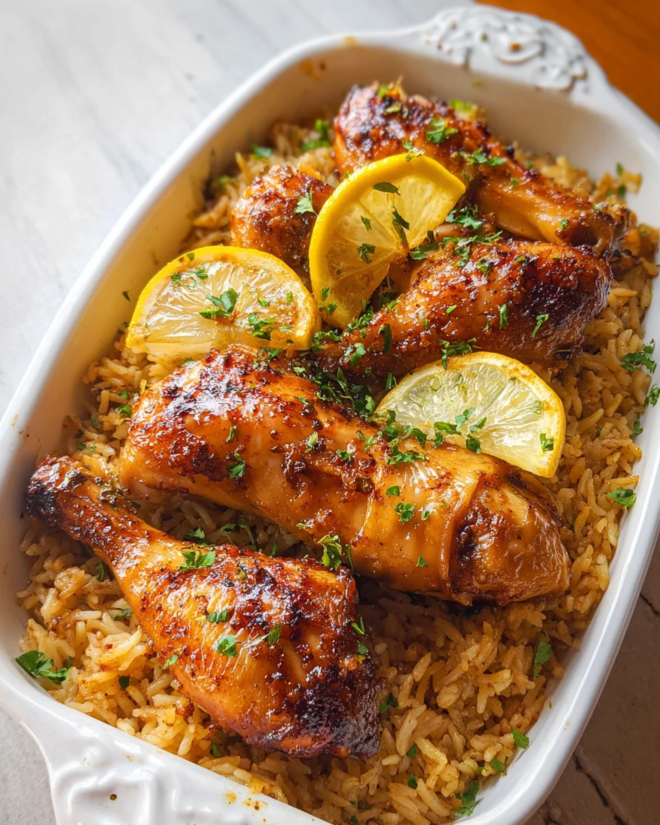 Baked Chicken Legs and Rice 30 Baked