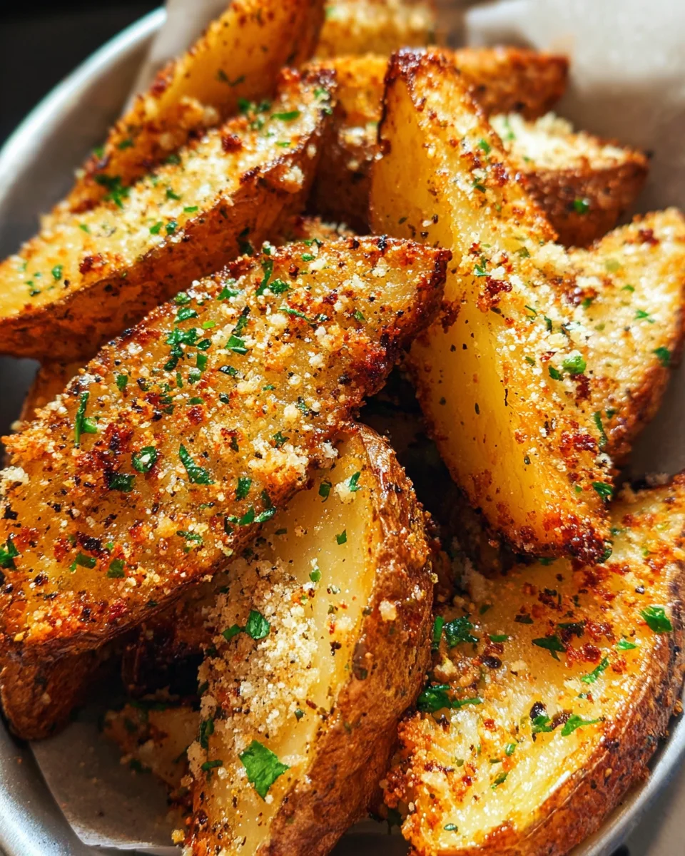 Baked Garlic Parmesan Potato Wedges 16 Baked