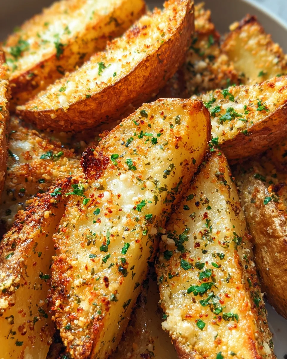 Baked Garlic Parmesan Potato Wedges 17 Baked