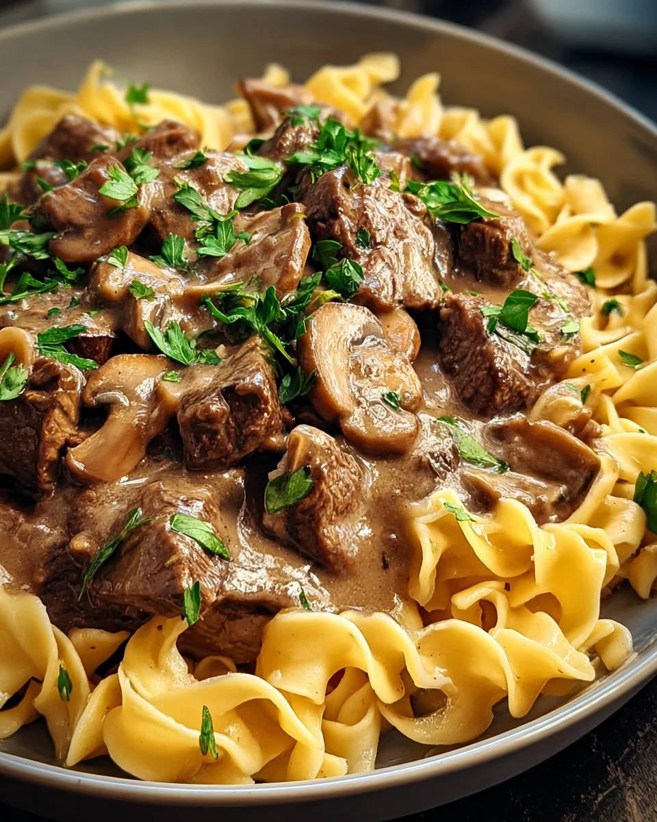 Beef Stroganoff with Egg Noodles 24 Beef