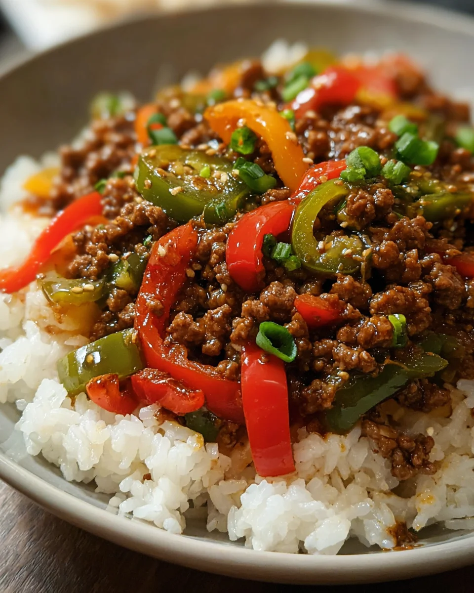 Beef and Pepper Rice Bowl