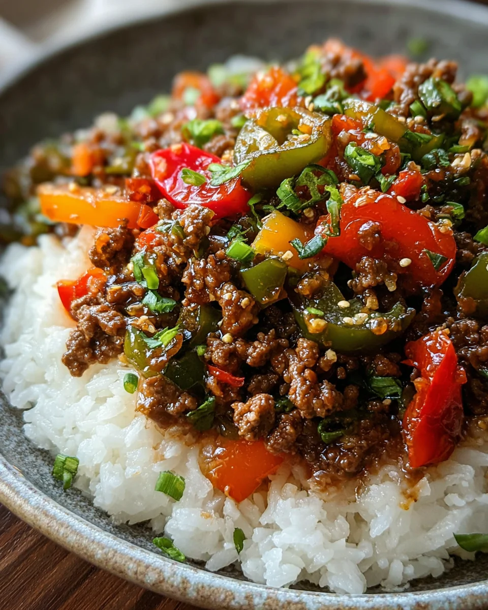 Beef and Pepper Rice Bowl 17 Beef