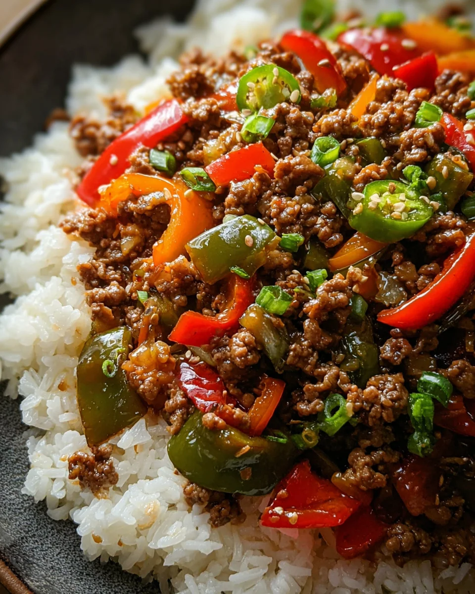 Beef and Pepper Rice Bowl 18 Beef