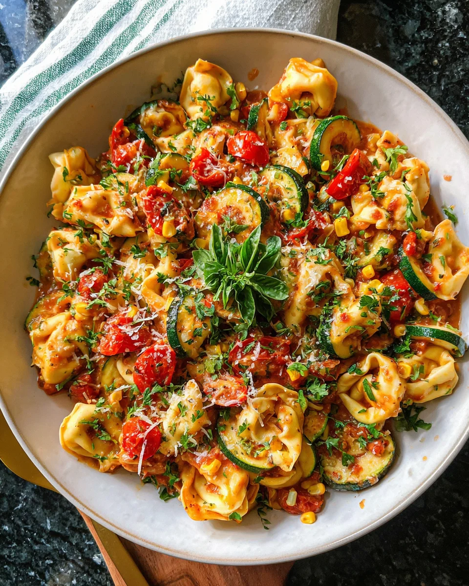 Cheese Tortellini with Summer Veggies