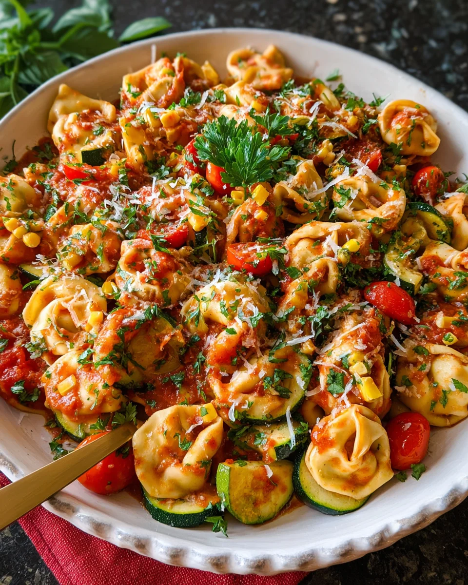 Cheese Tortellini with Summer Veggies 19 Cheese