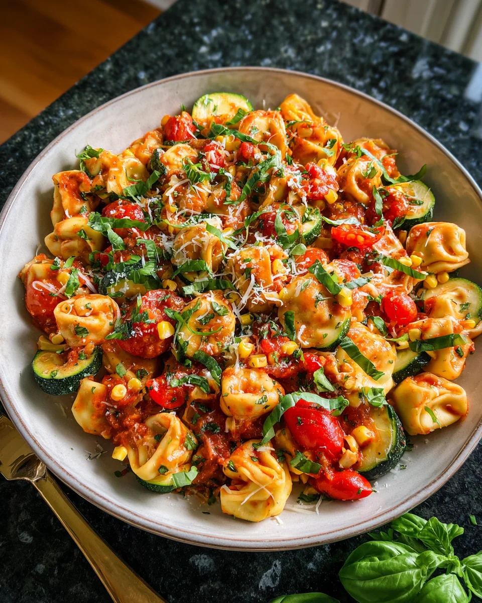 Cheese Tortellini with Summer Veggies 20 Cheese