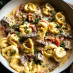 Cheesesteak Tortellini in Creamy Provolone Sauce 24 Cheesesteak Tortellini in Creamy Provolone Sauce