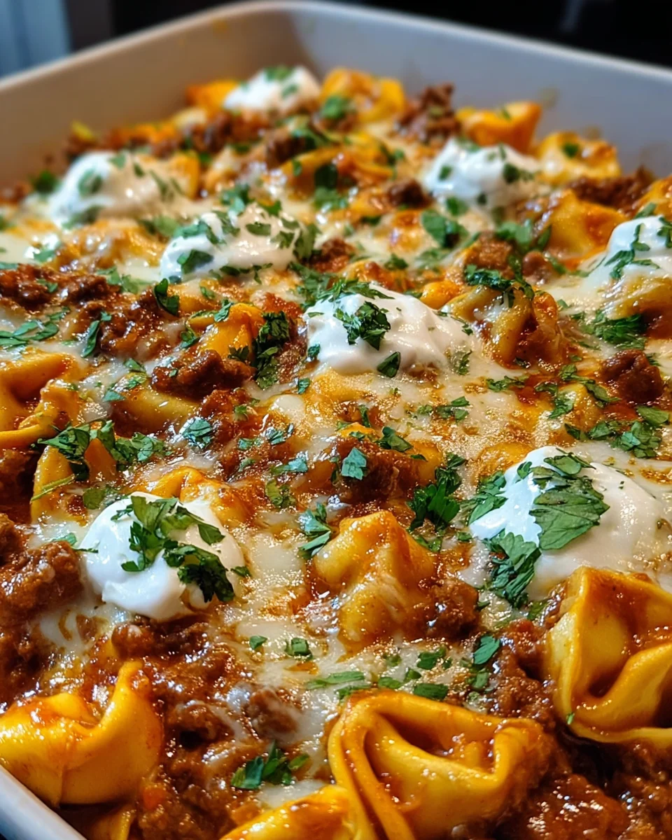 Cheesy Beef Enchilada Tortellini
