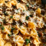 Cheesy Beef and Bowtie Pasta in Garlic Butter 24 Cheesy Beef and Bowtie Pasta in Garlic Butter