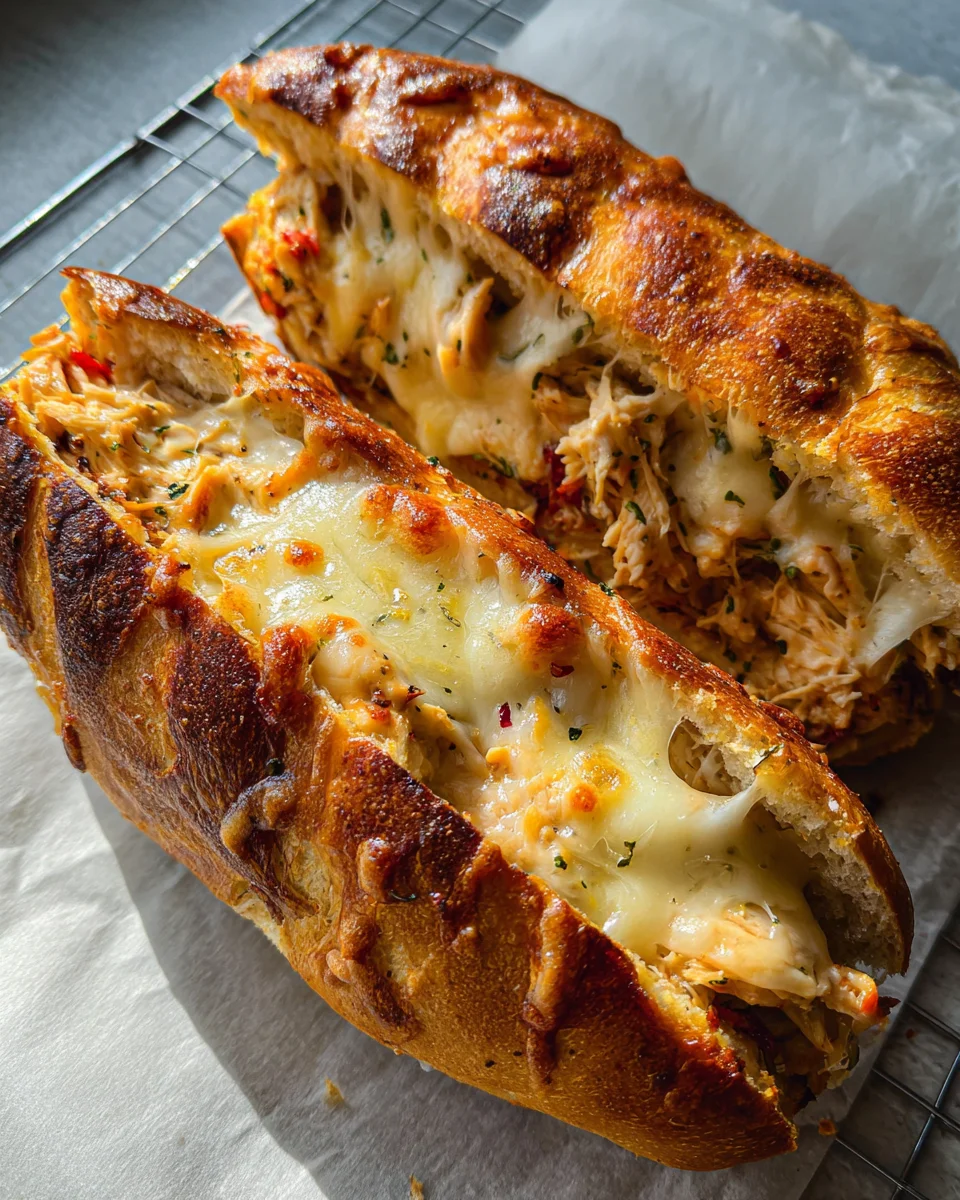 Cheesy Chicken Garlic Bread Sandwich 16 Cheesy