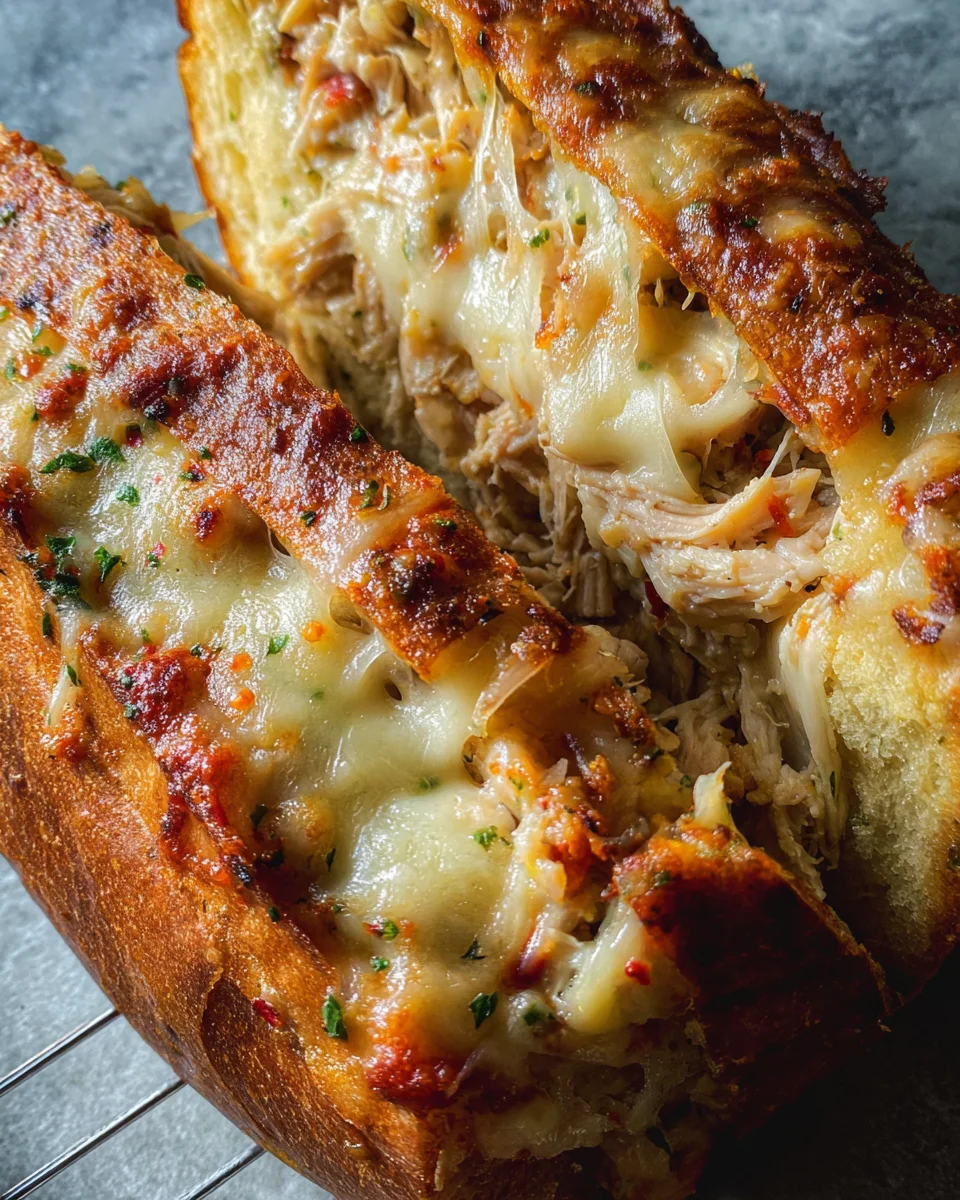 Cheesy Chicken Garlic Bread Sandwich 17 Cheesy