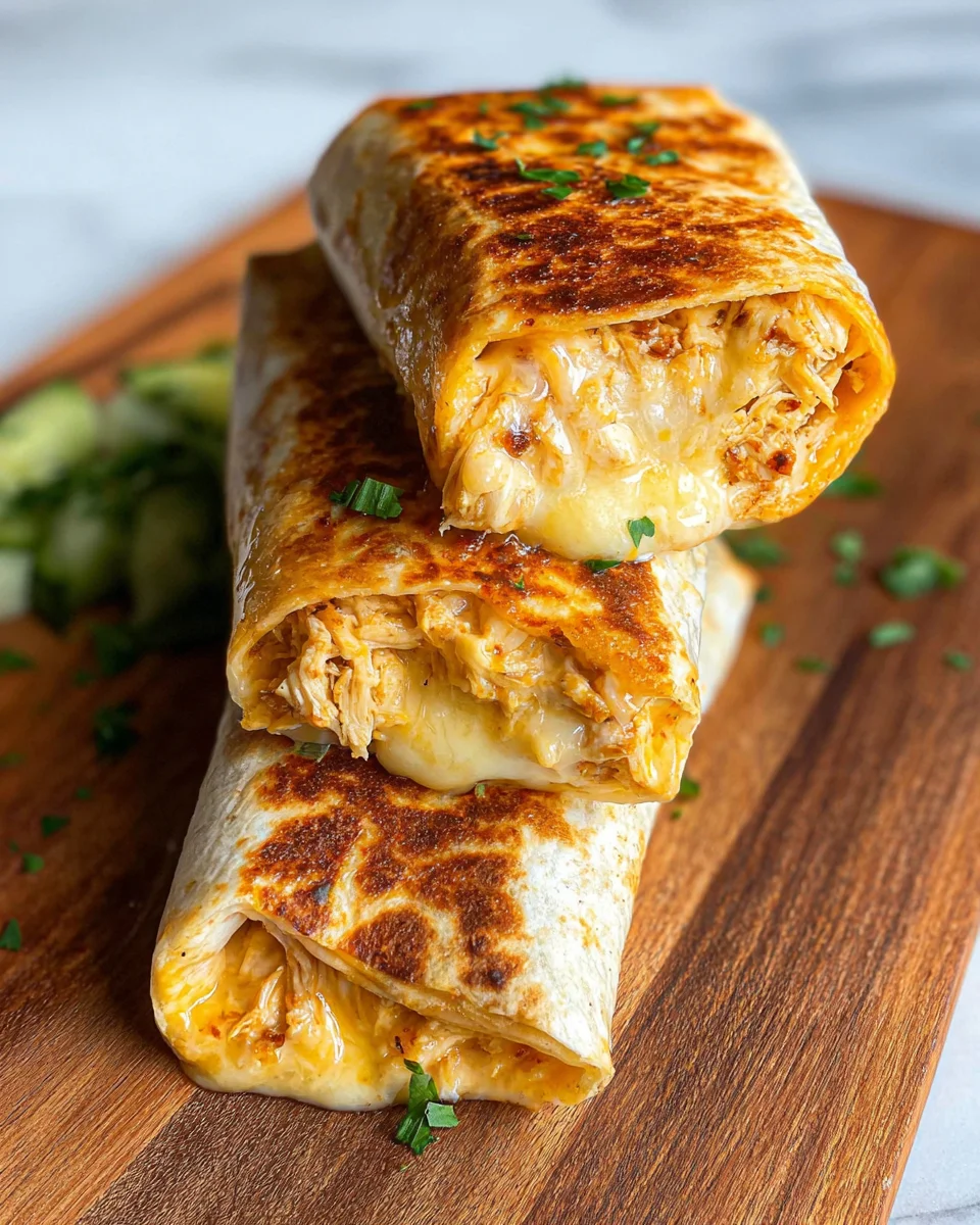Cheesy Garlic Chicken Wraps