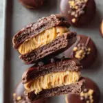 Chocolate Peanut Butter Macarons 23 Chocolate Peanut Butter Macarons
