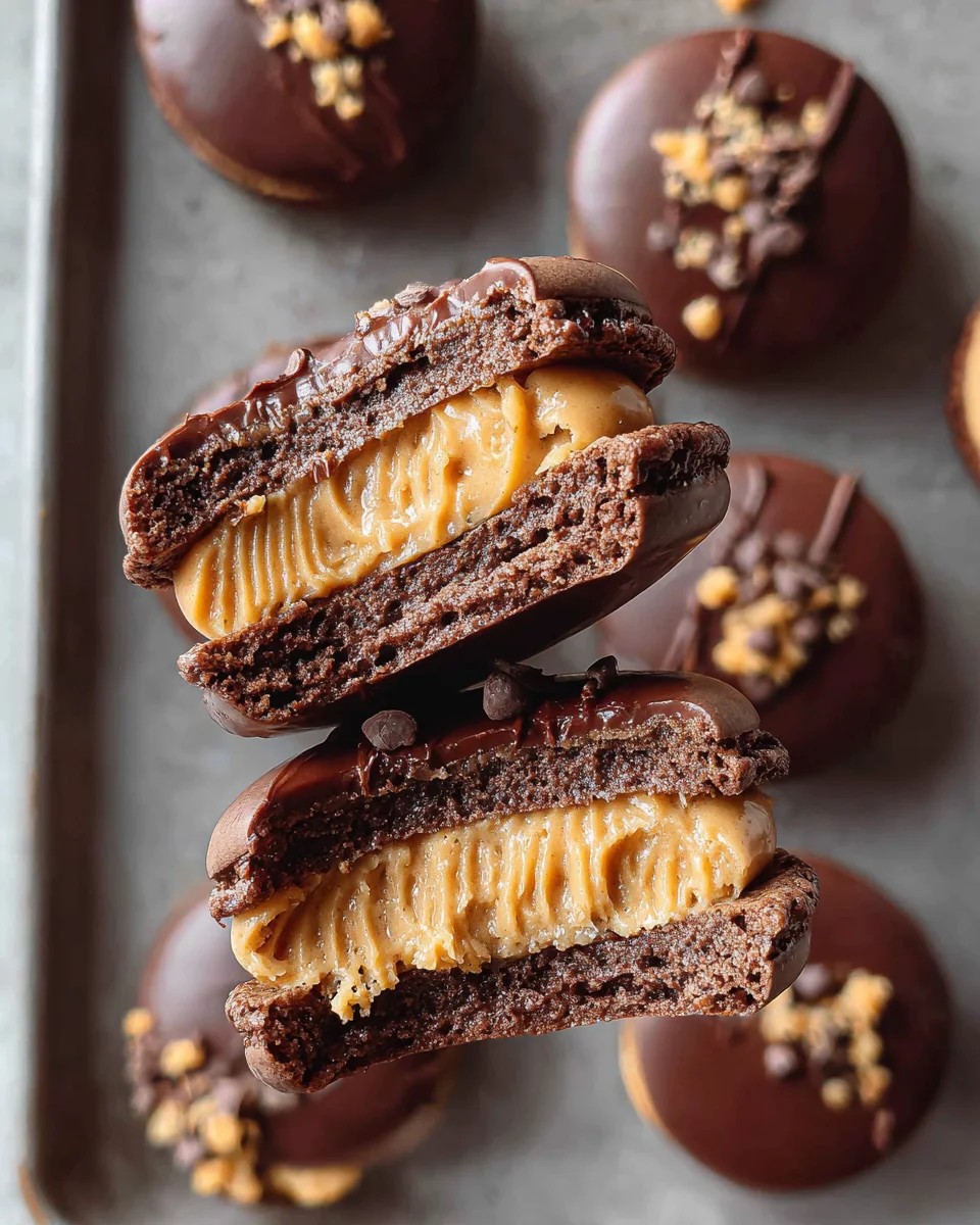 Chocolate Peanut Butter Macarons