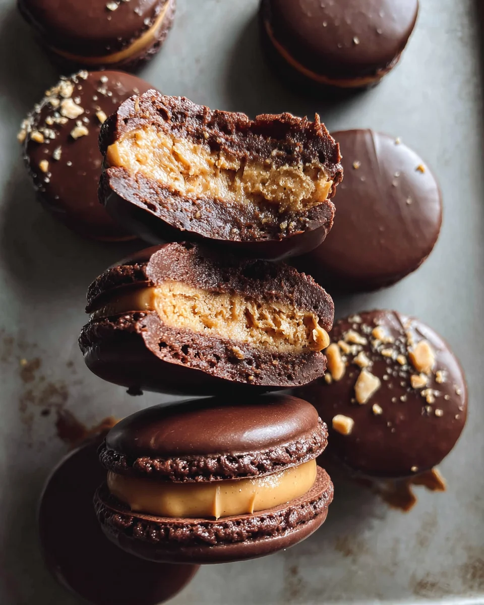 Chocolate Peanut Butter Macarons 21 Chocolate
