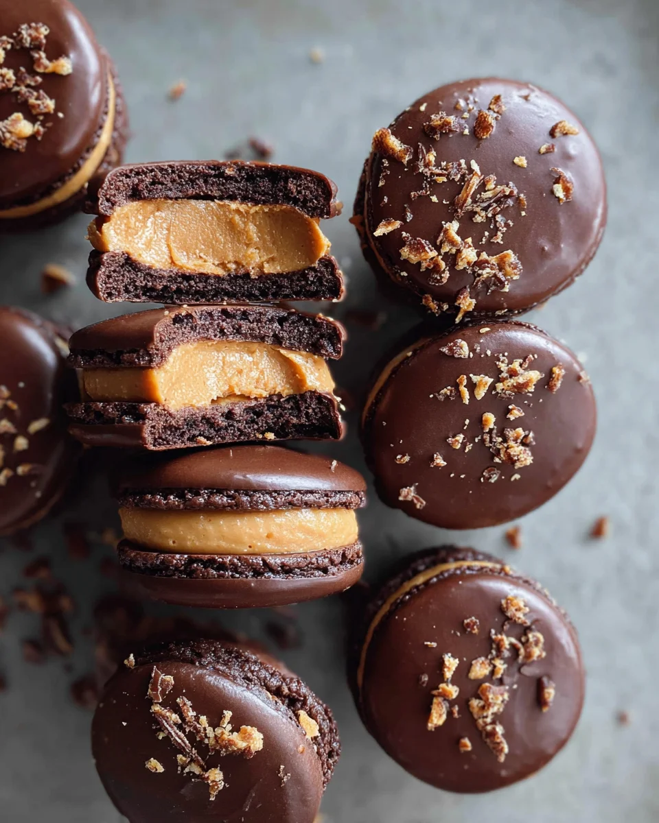 Chocolate Peanut Butter Macarons 22 Chocolate