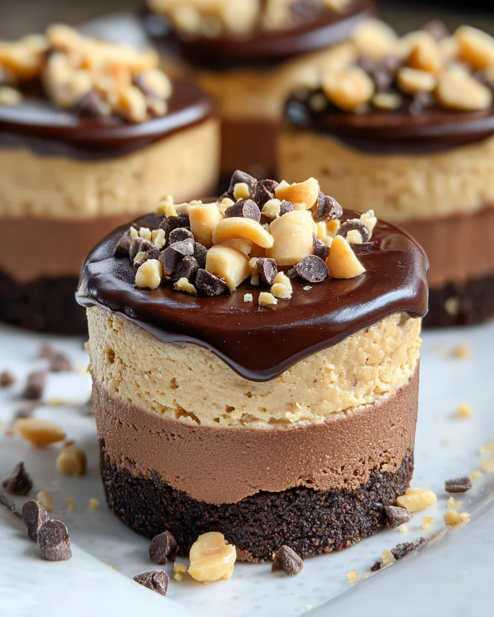 Chocolate Peanut Butter Mini Cheesecakes 22 Chocolate