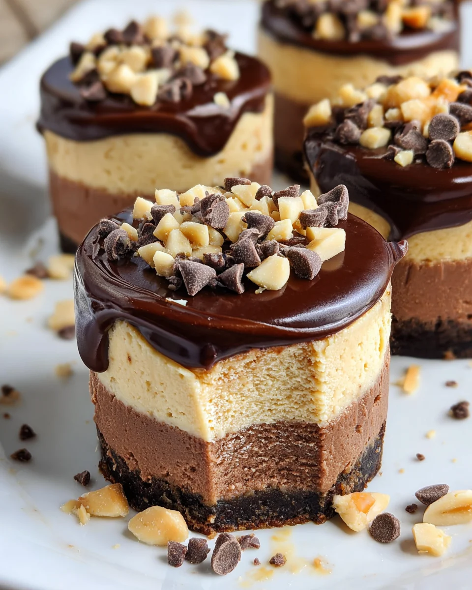 Chocolate Peanut Butter Mini Cheesecakes 23 Chocolate