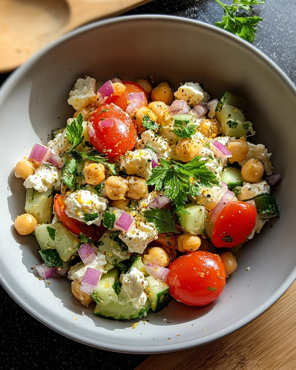 Cottage Cheese and Chickpeas Salad