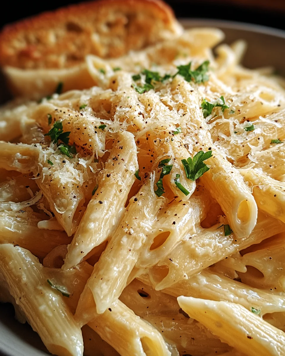 Creamy Garlic Penne Pasta
