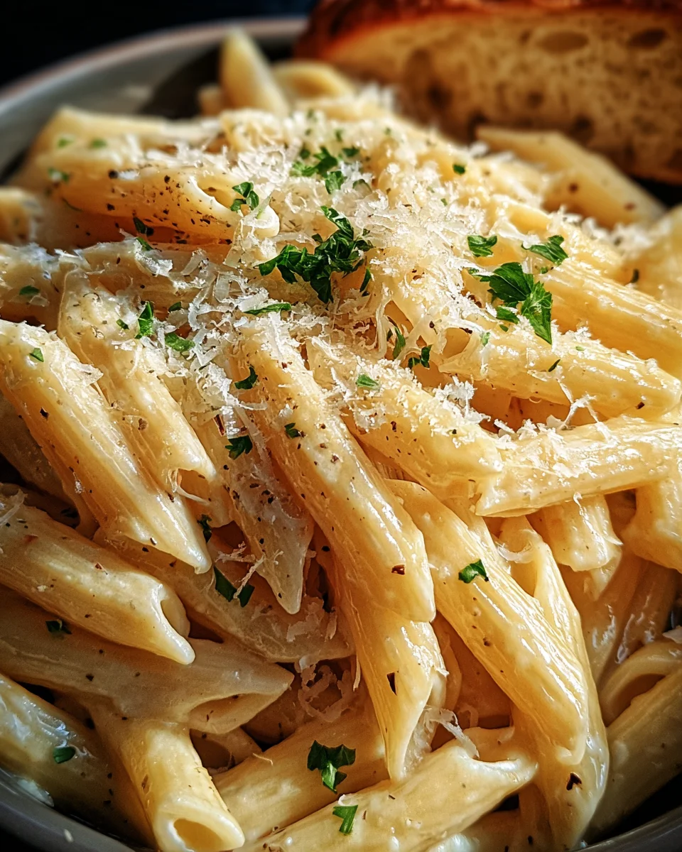 Creamy Garlic Penne Pasta 19 Creamy