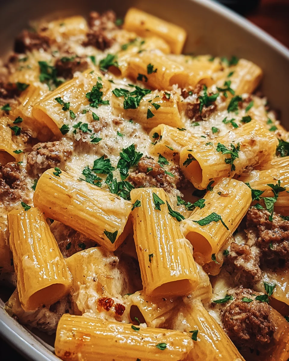 Creamy Parmesan Beef Rigatoni 25 Creamy