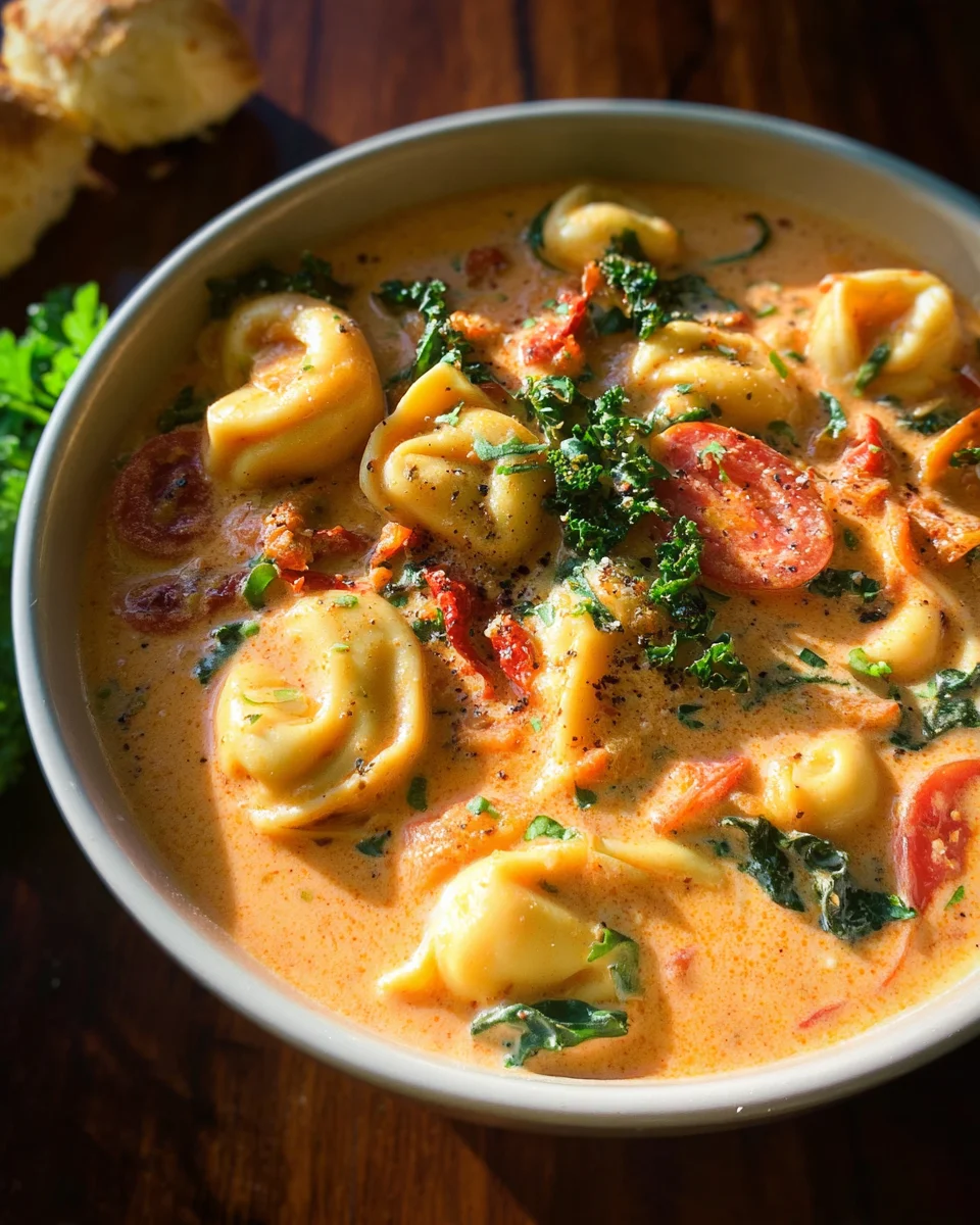 Creamy Tuscan Tortellini Soup