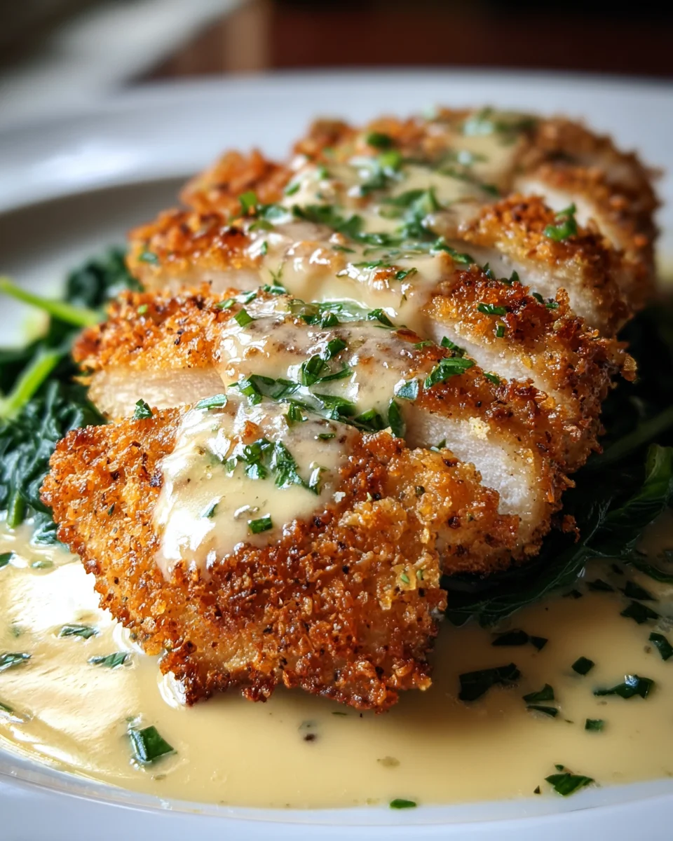 Crispy Parmesan Chicken with a Rich Garlic Sauce 19 Crispy