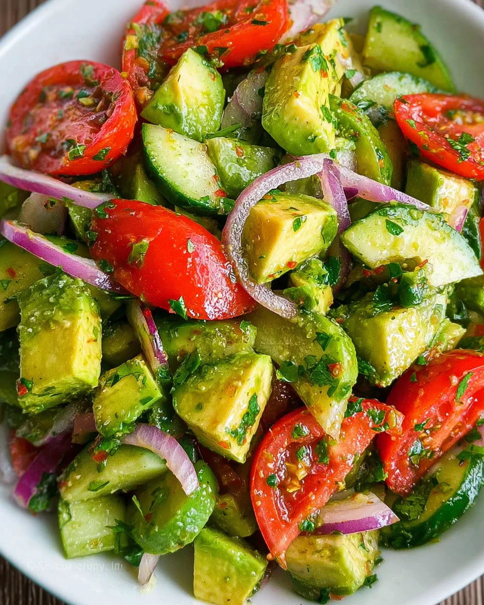 Cucumber Tomato Avocado Salad