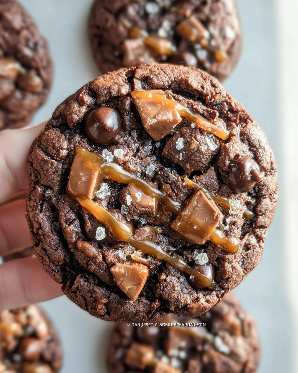 Double Chocolate Salted Caramel Cookies