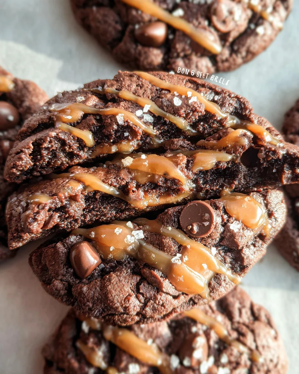 Double Chocolate Salted Caramel Cookies 25 Double