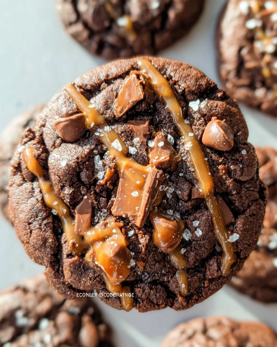 Double Chocolate Salted Caramel Cookies 26 Double