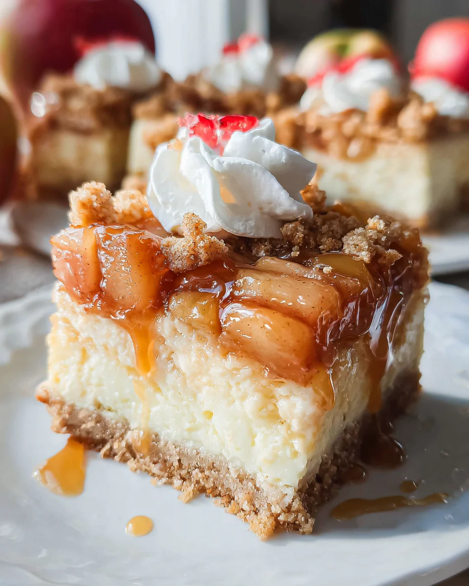 Easy Caramel Apple Cheesecake Bars