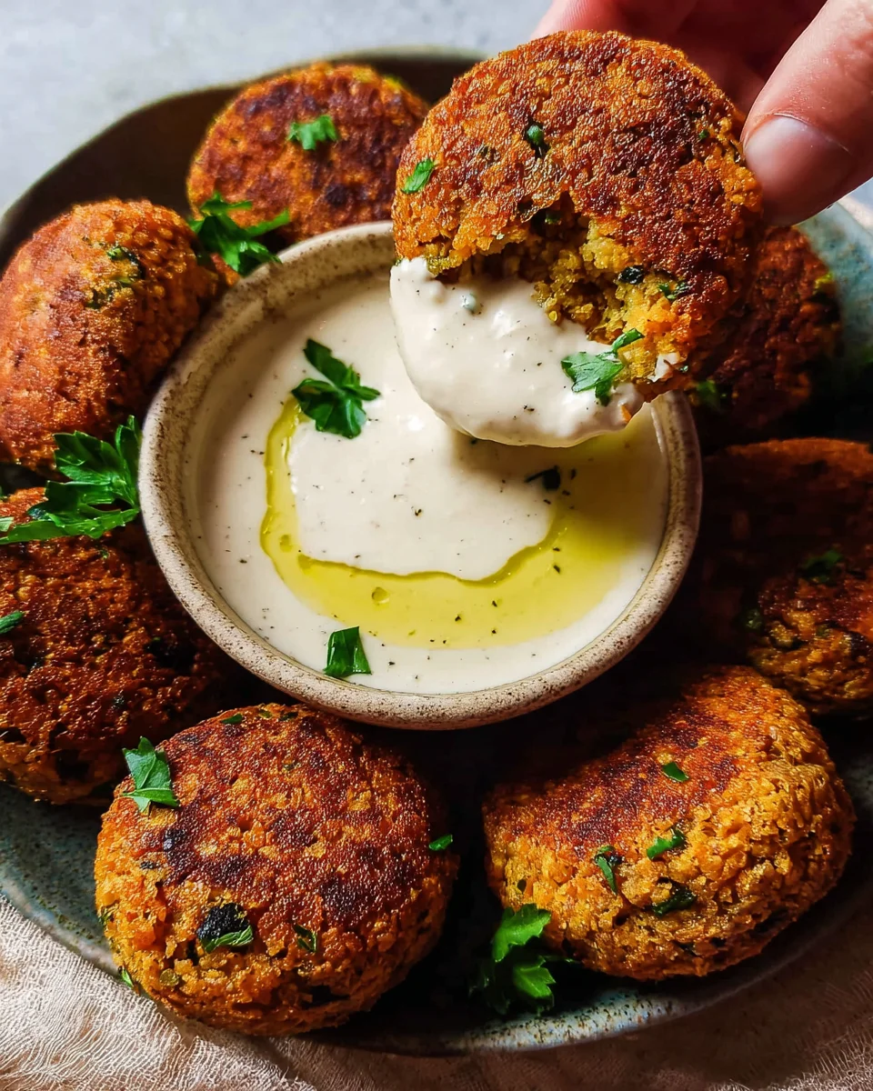 Easy Lentil Patties (with Lemon Tahini Dip) 24 Easy