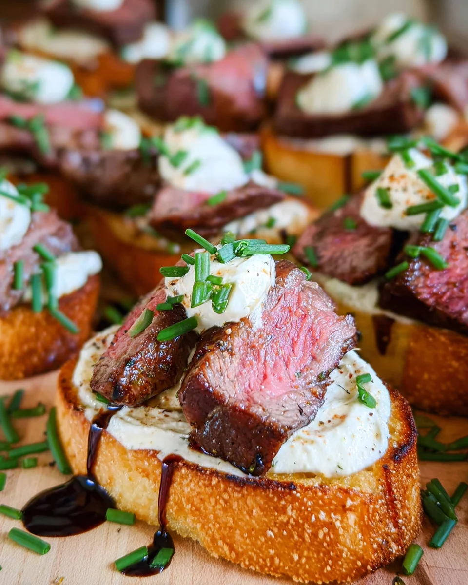 Easy Steak Crostini (with Horseradish Sauce)