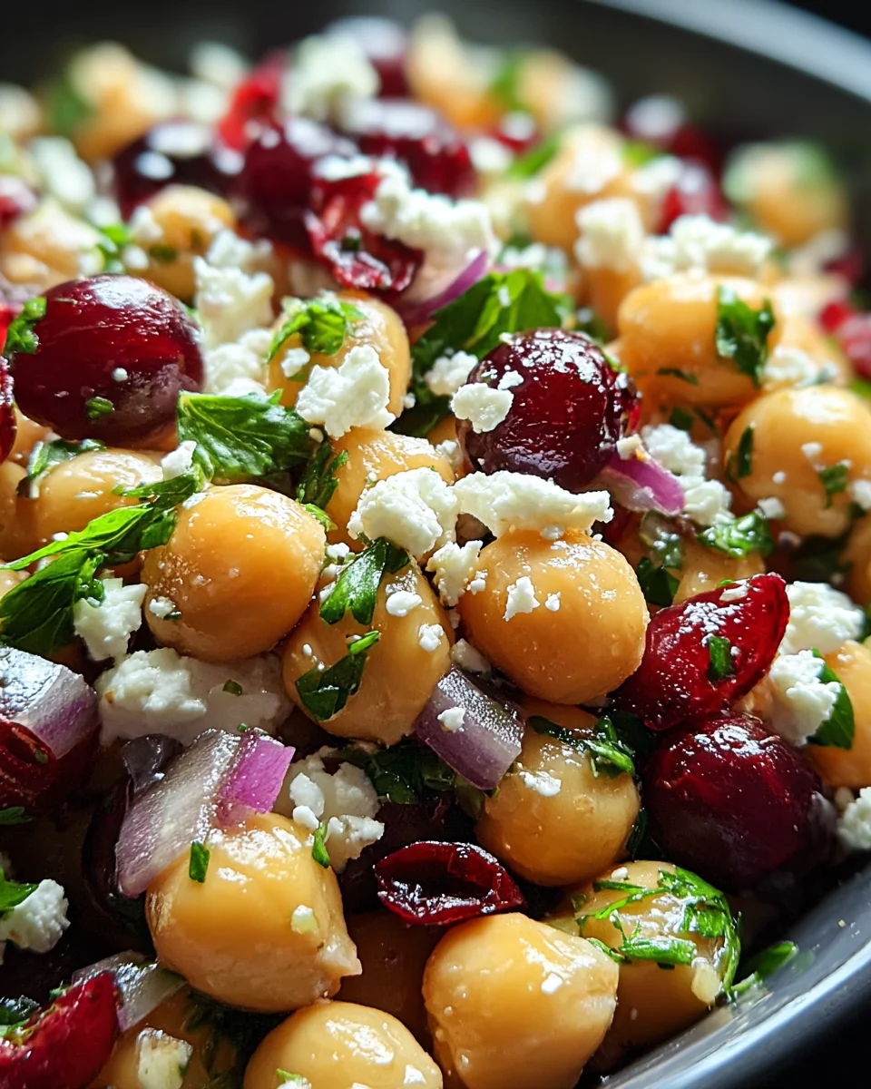 Feta & Cranberry Chickpeas with Lemon Vinaigrette 20 Feta