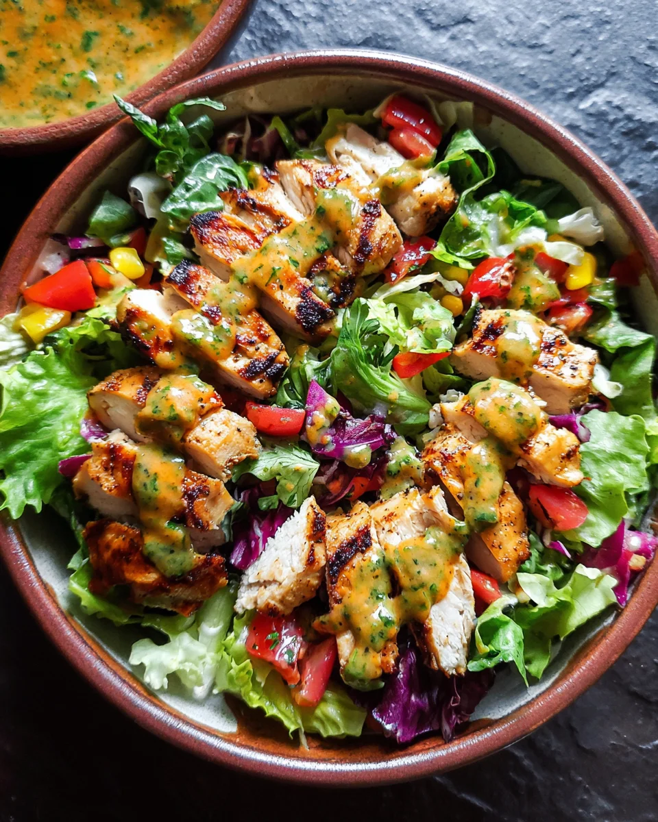 Fiesta Ranch Salad with Salsa Verde Chicken