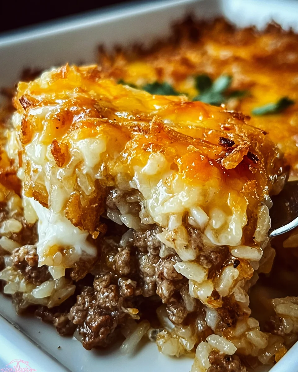French Onion Ground Beef and Rice Casserole 22 French