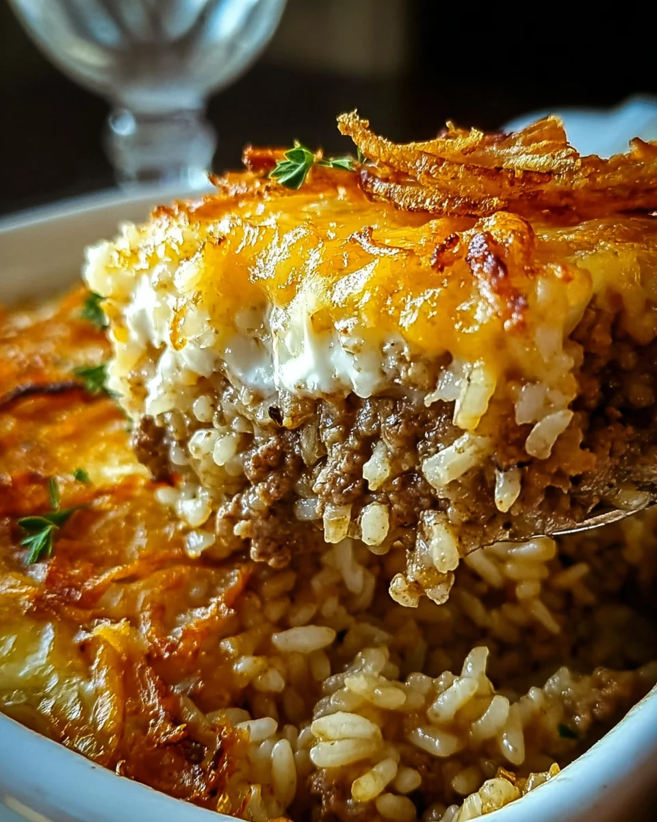 French Onion Ground Beef and Rice Casserole 23 French