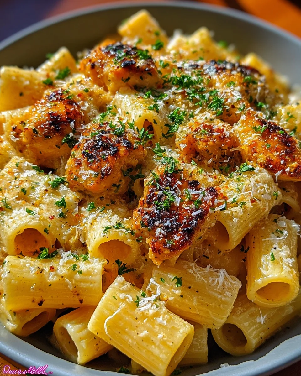 Garlic Butter Chicken with Rigatoni and Parmesan 24 Garlic