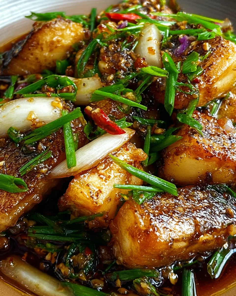 Ginger Onion Fried Sea Bass