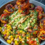 Grilled Shrimp Bowl with Avocado, Corn Salsa & Creamy Sauce 34 Grilled Shrimp Bowl with Avocado, Corn Salsa & Creamy Sauce